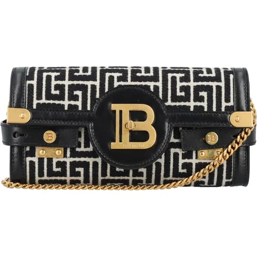 Monogramm B-Buzz Pouch Damen Handtasche - Balmain - Modalova