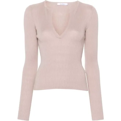 Puderrosa Kaschmir-Seiden Pullover , Damen, Größe: L - Max Mara - Modalova