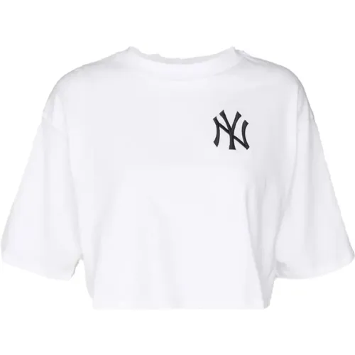 Yankees MLB Lifestyle Weiße Crop Tee , Damen, Größe: M - new era - Modalova