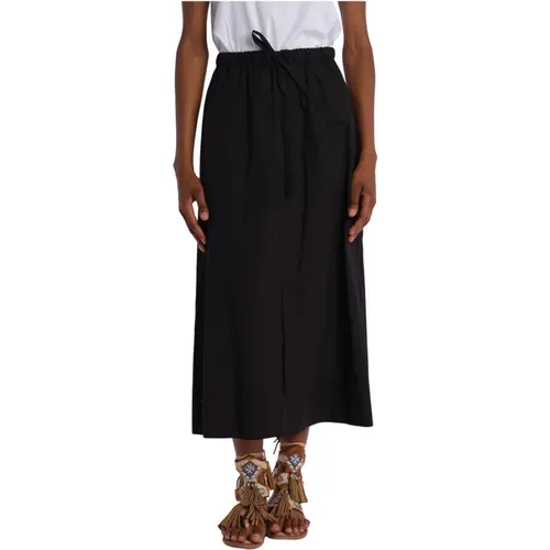 Popeline Skirt with Slit , female, Sizes: 2XS, XS, S - Soeur - Modalova
