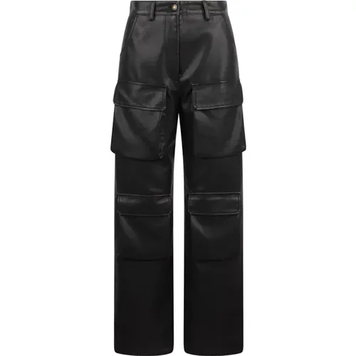 Faux Leather Cargo Pants , female, Sizes: 2XS, XS - Msgm - Modalova