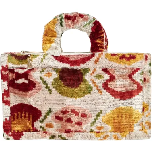 Multicolor Handtasche mit Seiden- und Baumwollzusammensetzung - La Milanesa - Modalova