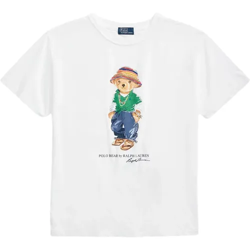 Weiße The Beat T-Shirt mit Bär - Polo Ralph Lauren - Modalova