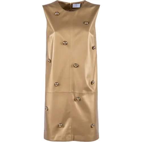 Goldenes Studded Eco-Leder Kleid - Nenette - Modalova