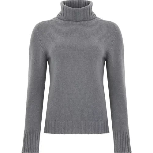 Grauer Cashmere Rollkragenpullover , Damen, Größe: M - Tabaroni Cashmere - Modalova