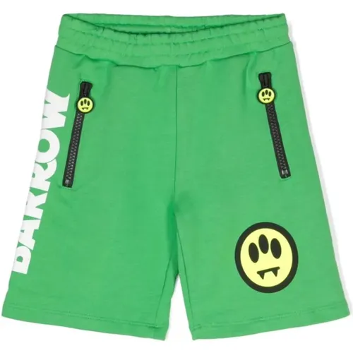 Grüne Baumwoll-Bermuda-Shorts mit Logo-Print - Barrow - Modalova
