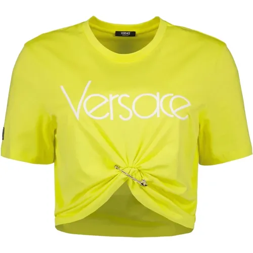 Crop T-shirt 1978 Ré-Edition , Damen, Größe: S - Versace - Modalova