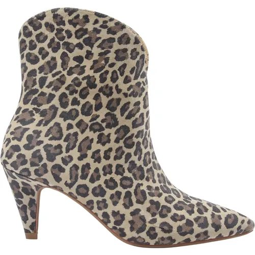 Leopardenmuster High Heel Stiefel , Damen, Größe: 38 EU - Sofie Schnoor - Modalova