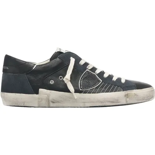 Niedrige Sneakers mit Zerstörten Details , Herren, Größe: 42 EU - Philippe Model - Modalova