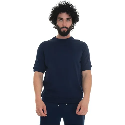 Kurzarm Crewneck Sweatshirt Jersey Stoff , Herren, Größe: XL - Hindustrie - Modalova