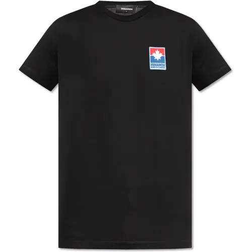 T-Shirt mit Patch , Herren, Größe: 2XL - Dsquared2 - Modalova