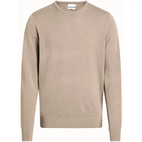 Grey Merino Wool Sweater Modern , male, Sizes: XL, 2XL, L, S, M - Calvin Klein - Modalova