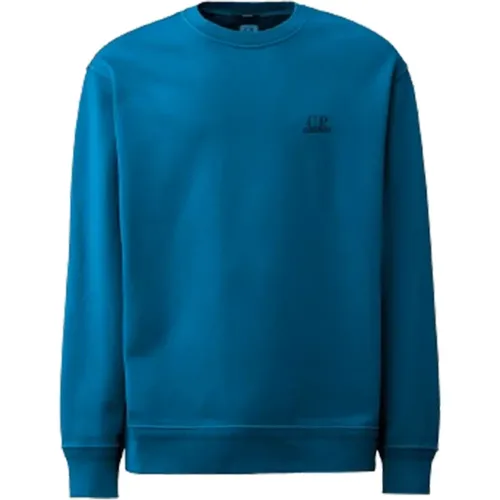 Diagonal Fleece Logo Sweatshirt , Herren, Größe: L - C.P. Company - Modalova