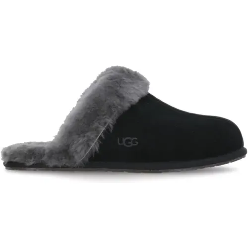 Schwarze Ledersandalen Runde Zehe , Damen, Größe: 38 EU - Ugg - Modalova