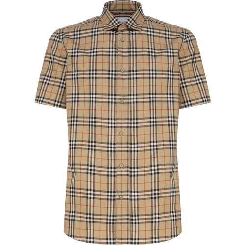 Vintage Check Hemd mit Knopfleiste , Herren, Größe: L - Burberry - Modalova