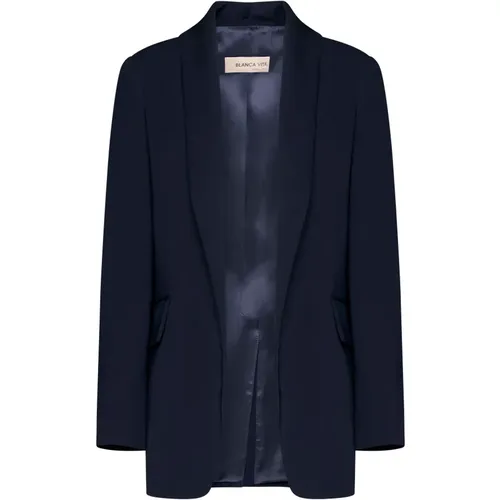 Stilvolle Jacken mit Sciall-Detail , Damen, Größe: S - Blanca Vita - Modalova