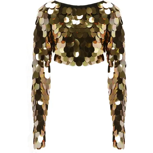 THE NEW Arrivals BY Ilkyaz Ozel Top Golden , female, Sizes: XS, M - The New Arrivals Ilkyaz Ozel - Modalova