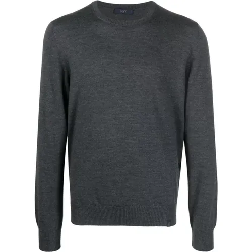 Anthrazitgraues Wollpullover , Herren, Größe: 2XL - Fay - Modalova