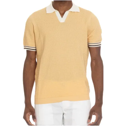 Contrast Polo Shirt 3D Waffle , male, Sizes: L, M, 2XL, XL - Drumohr - Modalova