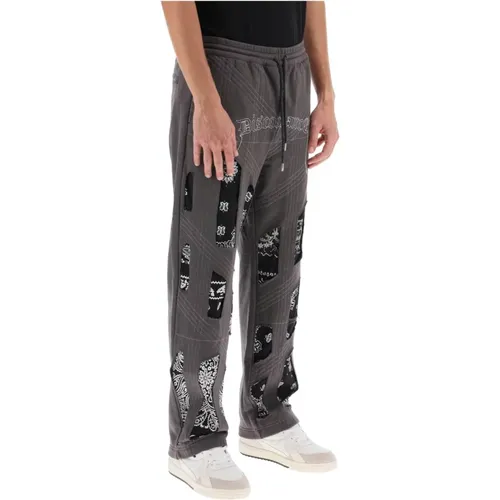 Bandana Detailing Joggers with Raw-Edge Cut Outs , male, Sizes: S, M - Children Of The Discordance - Modalova