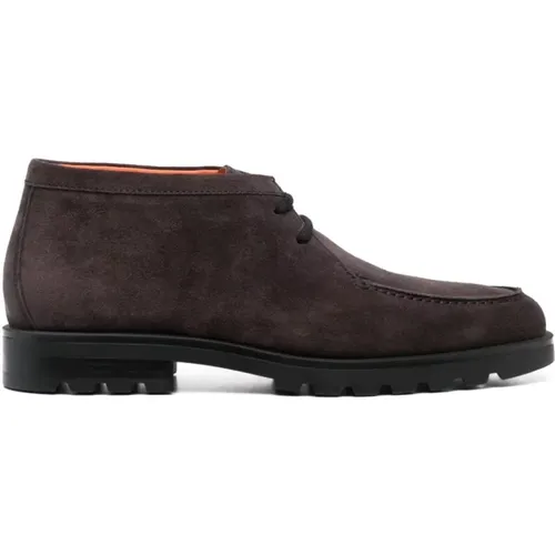 Leather Suede Desert Boots , male, Sizes: 8 UK, 6 1/2 UK - Santoni - Modalova