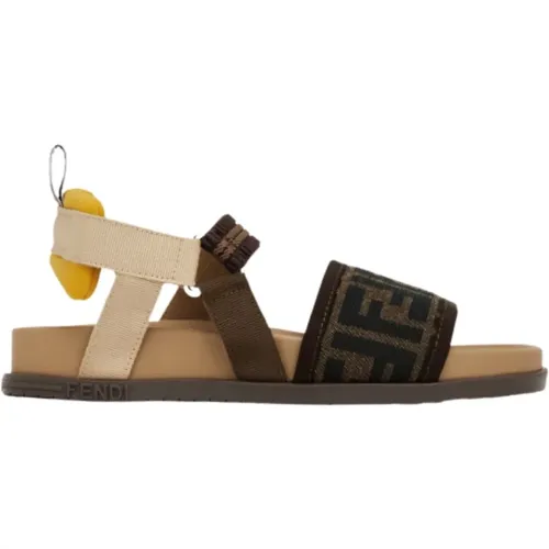 Braune Junior Sandalen mit FF-Logo - Fendi - Modalova