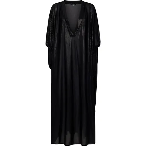 V-Neck Batwing Sleeve Dress , female, Sizes: M - Balmain - Modalova