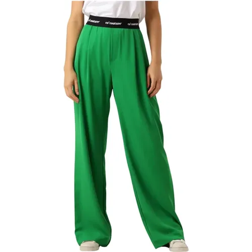 Grüne Logo Lange Hose Eleganter Stil , Damen, Größe: L - Co'Couture - Modalova