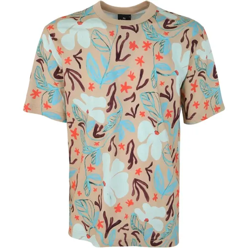 MS SS T Shirt SEA Floral , male, Sizes: S, M, L - PS By Paul Smith - Modalova