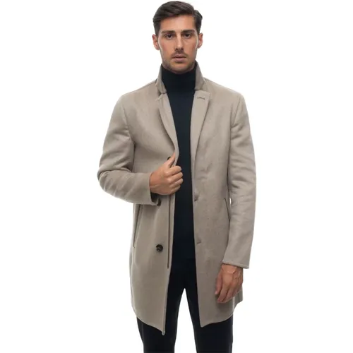 Buttoned Coat with Hidden Zipper , male, Sizes: 2XL, XL, L - Kiton - Modalova