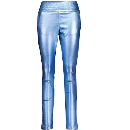 Colette Metallic Blaue Lederhose - Damen , Damen, Größe: M - Ibana - Modalova