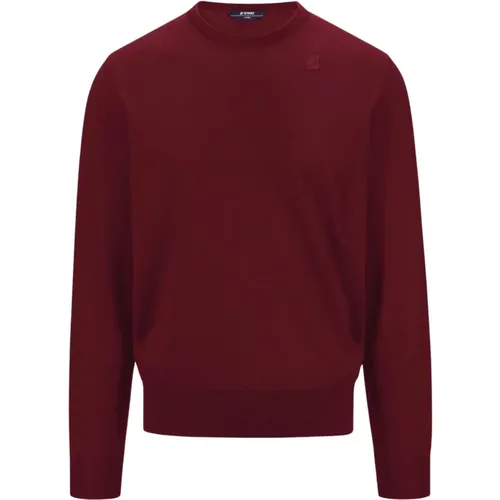 Roter Wollpullover Regular Fit , Herren, Größe: L - K-way - Modalova