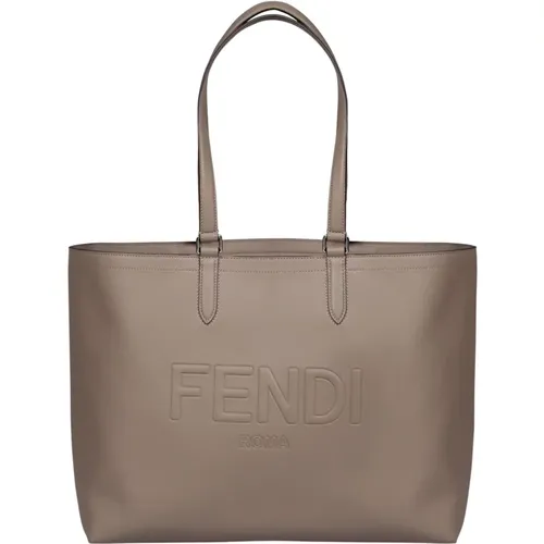 Roma Leather Shopping BAG , male, Sizes: ONE SIZE - Fendi - Modalova