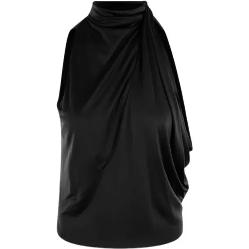 Sleeveless Top with Draping , female, Sizes: S - Versace - Modalova