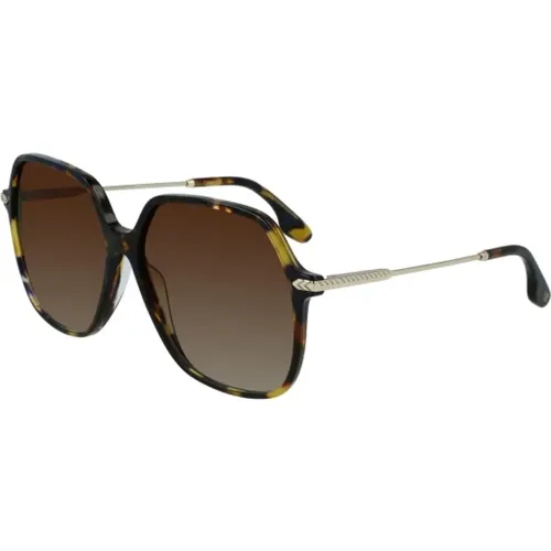 Braune Acetat-Sonnenbrille für Frauen - Victoria Beckham - Modalova