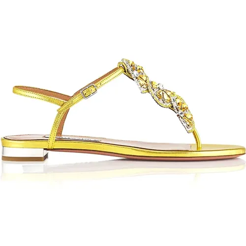 Stylish Sandals with Gntflas0Nplctr Detail , female, Sizes: 4 UK, 8 UK, 3 UK, 7 UK, 6 UK - Aquazzura - Modalova