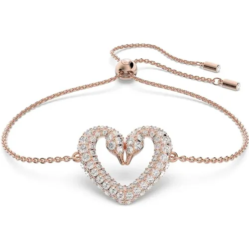 Heart Bracelet UNA Crystal Rosegold White , female, Sizes: ONE SIZE - Swarovski - Modalova