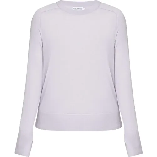 Light Fine Knit Wool Sweater , female, Sizes: XL, L - Calvin Klein - Modalova