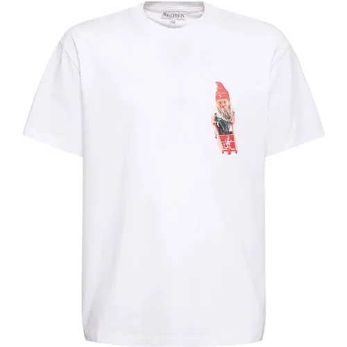 Weiße Baumwoll-T-Shirt mit Gnome-Print , Herren, Größe: S - JW Anderson - Modalova