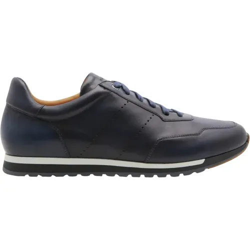 Handgefertigte Blaue Ledersneaker - Magnanni - Modalova