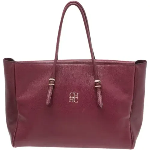 Pre-owned Leather totes , female, Sizes: ONE SIZE - Carolina Herrera Pre-owned - Modalova