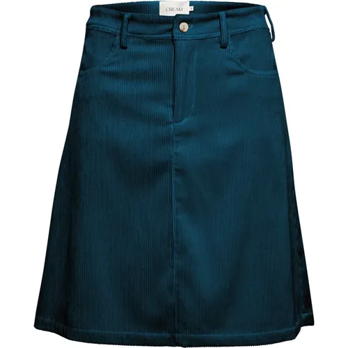 Petroleum Velvet Skirt , female, Sizes: L, XL, S - Cream - Modalova