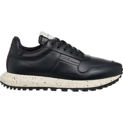 Plain Lace-Up Sneakers , male, Sizes: 10 UK, 8 UK, 7 UK, 9 UK, 6 UK - Emporio Armani - Modalova