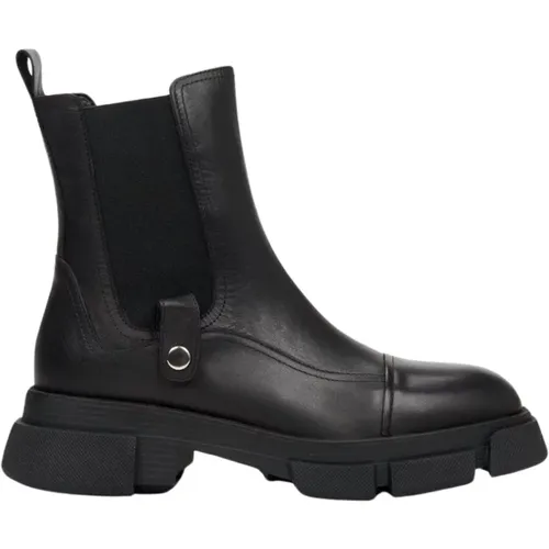 Schwarze Leder Chelsea Boots , Damen, Größe: 40 EU - Estro - Modalova