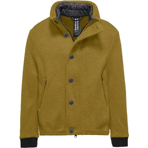 Buttoned Boiled Wool Short Coat , male, Sizes: 2XL, L, XL, S, M - BomBoogie - Modalova