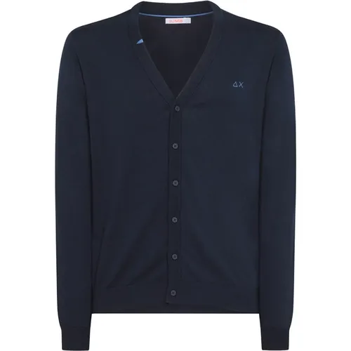 Stylish Solid Cardigan Sweater , male, Sizes: L, XL, M, 2XL - Sun68 - Modalova