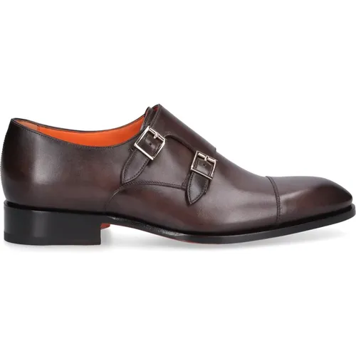 Classic Monk Shoes in Calf Leather , male, Sizes: 8 1/2 UK, 7 1/2 UK, 11 UK, 10 UK, 8 UK - Santoni - Modalova