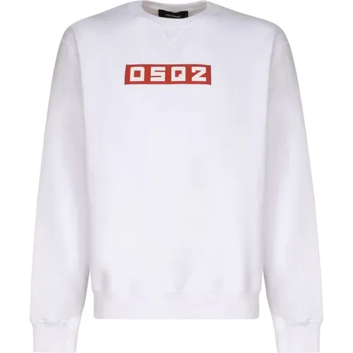 Weiße Sweaters mit 98% Baumwolle , Herren, Größe: XS - Dsquared2 - Modalova