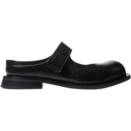 Schwarze Leder Maryjane Sabot Schuhe , Herren, Größe: 42 EU - Sunnei - Modalova