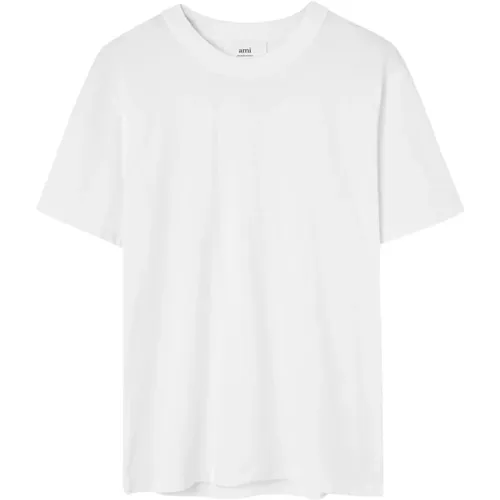 Weißes Logo T-Shirt aus Bio-Baumwolle , Herren, Größe: L - Ami Paris - Modalova
